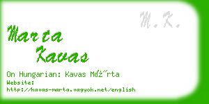 marta kavas business card